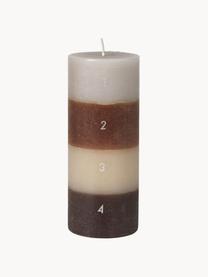 Adventskalenderkerze Helfarvet, Paraffin, Beige, Brauntöne, Ø 7 x H 17 cm