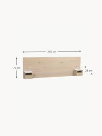 Holz-Kopfteil Whitmore mit Nachttischen, Tischplatte: Marmor, Holz, Weiss marmoriert, B 240 x H 79 cm