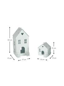 Windlichtenset Amelie, 2-delig, Windlicht: gecoat metaal, Wit, Set met verschillende formaten