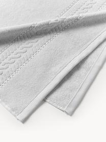 Handtuch Cordelia, in verschiedenen Größen, 100 % Baumwolle, Hellgrau, Handtuch, B 50 x L 100 cm, 2 Stück