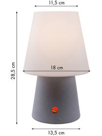 Mobile LED-Aussentischlampe No. 1, Kunststoff (Polyethylen), Weiss, Grau, Ø 18 x H 29 cm