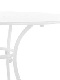 Mesa redonda de metal para exterior Etienne, Acero con pintura en polvo resistente a la intemperie, Blanco, Ø 70 x Al 72 cm