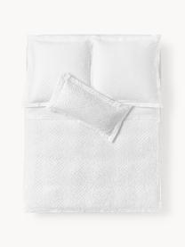Baumwoll-Bettdeckenbezug Jonie mit strukturierter Oberfläche und Stehsaum, Weiss, B 200 x L 200 cm