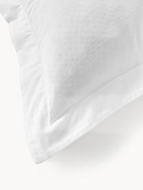 Housse de couette en coton texturé avec ourlet Jonie, Blanc, larg. 200 x long. 200 cm