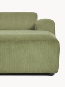 Cord-Ecksofa Melva (4-Sitzer), Bezug: Cord (92% Polyester, 8% P, Gestell: Massives Kiefernholz, Spa, Füße: Kunststoff Dieses Produkt, Cord Olivgrün, B 319 x T 195 cm, Eckteil links