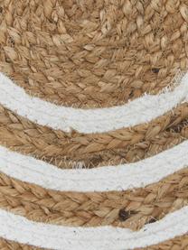 Set de table rond jute Rondo, 2 pièces, 90 % jute, 10 % coton, Beige, blanc, Ø 38 cm