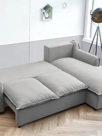 Sofá cama rinconero Mona, con espacio de almacenamiento, Tapizado: 100% poliéster, repelente, Estructura: madera aglomerado, Patas: plástico, Gris claro, An 230 x F 170 cm