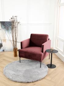 Fluwelen fauteuil Fluente in roodbruin met metalen poten, Bekleding: fluweel (hoogwaardig poly, Frame: massief grenenhout, Poten: gepoedercoat metaal, Bordeauxrood, B 74 x D 85 cm