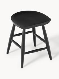 Tabouret en manguier Nino, Bois de manguier massif, laqué, Manguier noir laqué, larg. 40 x haut. 55 cm