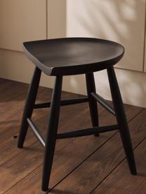 Tabouret en manguier Nino, Bois de manguier massif, laqué, Manguier noir laqué, larg. 40 x haut. 55 cm