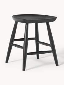 Tabouret en manguier Nino, Bois de manguier massif, laqué, Manguier noir laqué, larg. 40 x haut. 55 cm