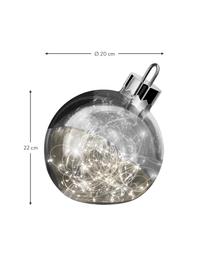 Bola de Navidad luminosa LED Aggia, funciona a pilas, Plateado, Ø 20 x Al 22 cm