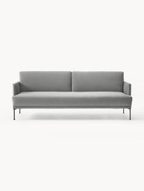 Samt-Schlafsofa Fluente (3-Sitzer), Bezug: Samt (Hochwertiger Polyes, Gestell: Massives Kiefernholz, Samt Grau, B 220 x T 88 cm