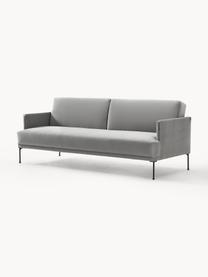 Samt-Schlafsofa Fluente (3-Sitzer), Bezug: Samt (Hochwertiger Polyes, Gestell: Massives Kiefernholz, Samt Grau, B 220 x T 88 cm