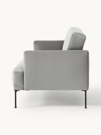 Samt-Schlafsofa Fluente (3-Sitzer), Bezug: Samt (Hochwertiger Polyes, Gestell: Massives Kiefernholz, Füße: Metall, pulverbeschichtet, Samt Grau, B 220 x T 88 cm