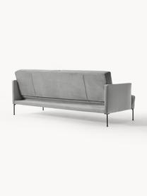 Samt-Schlafsofa Fluente (3-Sitzer), Bezug: Samt (Hochwertiger Polyes, Gestell: Massives Kiefernholz, Samt Grau, B 220 x T 88 cm