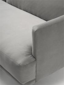 Samt-Schlafsofa Fluente (3-Sitzer), Bezug: Samt (Hochwertiger Polyes, Gestell: Massives Kiefernholz, Samt Grau, B 220 x T 88 cm