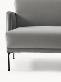 Samt-Schlafsofa Fluente (3-Sitzer), Bezug: Samt (Hochwertiger Polyes, Gestell: Massives Kiefernholz, Samt Grau, B 220 x T 88 cm