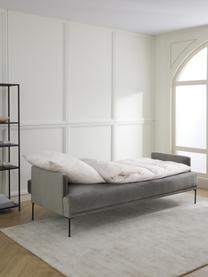 Sofá cama de terciopelo Fluente (3 plazas), Tapizado: terciopelo (poliéster de , Estructura: madera de pino maciza, Patas: metal con pintura en polv, Terciopelo gris, An 220 x F 88 cm