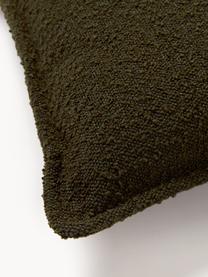 Cojín sofá en tejido bouclé Lennon, Funda: tejido bouclé (80% poliés, Bouclé verde oliva, An 50 x L 80 cm