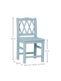 Krzesło dla dzieci z drewna Harlequin, Drewno brzozowe, płyta pilśniowa (MDF), malowane farbą wolną od LZO, Niebieski, S 30 x W 58 cm