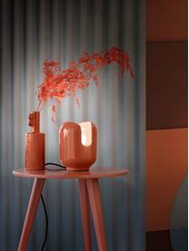 Lámpara de mesa artesanal pequeña Batucada, Lámpara: cerámica, Cable: cubierto en tela, Naranja, Ø 15 x Al 20 cm