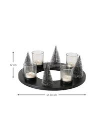 Bougeoirs pour bougies chauffe-plat Segde, Verre, bois, plastique, métal, enduit, Noir, Ø 30 x haut. 12 cm