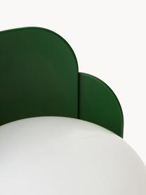 Lampada da tavolo piccola fatta a mano Blom, Paralume: plastica, Struttura: metallo rivestito, Bianco, verde scuro, Ø 15  x A 24 cm