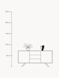 Kleine tafellamp Blom, handgemaakt, Lampenkap: kunststof, Wit, donkergroen, Ø 15 x H 24 cm