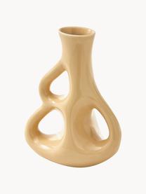 Vase en céramique fait main Three Ears, haut. 21 cm, Céramique, Beige, larg. 17 x haut. 21 cm