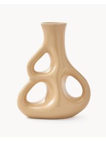 Handgefertigte Keramik-Vase Three Ears, H 21 cm, Keramik, Beige, B 17 x H 21 cm