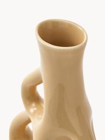 Handgefertigte Keramik-Vase Three Ears, H 21 cm, Keramik, Beige, B 17 x H 21 cm