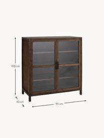 Sparrenhouten vitrinekast Marl, Frame: dennenhout, Sparrenhout, B 95 x H 100 cm