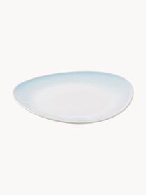 Platos llanos artesanales Amalia, 2 uds., Cerámica, Azul claro, blanco crema, Ø 25 cm