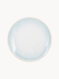 Platos llanos artesanales Amalia, 2 uds., Cerámica, Azul claro, blanco crema, Ø 25 cm