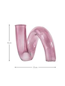 Vase en verre fait main Whirly, Verre, Rose, larg. 12 x haut. 12 cm