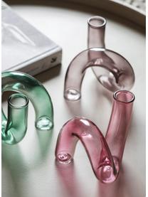 Handgefertigte Glasvase Whirly, Glas, Rosa, B 12 x H 12 cm