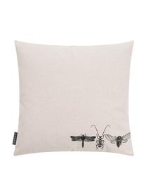 Housse de coussin réversible Cabane, Beige, noir