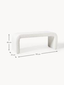 Buklé lavica s čalúnením Penelope, Buklé lomená biela, Å  110 x V 46 cm