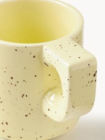 Tazas artesanales de porcelana Aiko, 2 uds., Porcelana, Melocotón, amarillo claro moteado, Ø 9 x Al 10 cm, 320 ml