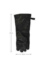 Gant barbecue Protect, 65 % peau de croûte de cuir de vache, 25 % polyester, 10 % coton, Noir, larg. 19 x haut. 41 cm