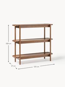 Scaffale basso in legno Libby, Ripiani: compensato con rivestimen, Piedini: massiccio legno di querci, Legno scuro, Larg. 120 x Alt. 108 cm