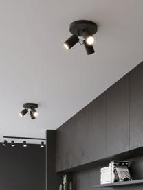 Faretti da soffitto piccoli Etna, Acciaio rivestito, Nero opaco, Ø 20 x Alt. 18 cm