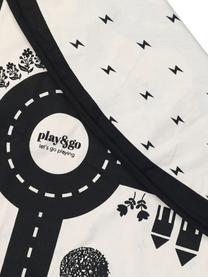 Speeldeken Roadmap, Polyester, Zwart, wit, Ø 140 cm
