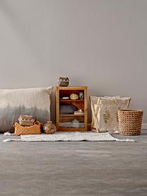 Opbergmandenset Lidia, 2-delig, Mand: bamboe, Decoratie: schelpen, Bruin, beige, Set met verschillende formaten