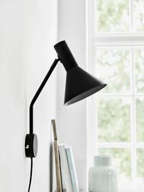 Verstelbare design wandlamp Lyss, Lamp: metaal, gecoat, Zwart, D 18 x H 42 cm