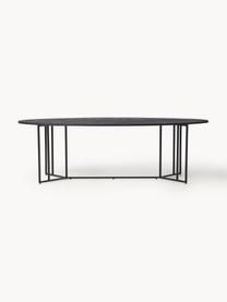 Table ovale en bois de manguier Luca, tailles variées, Manguier laqué, cadre noir, larg. 240 x prof. 100 cm