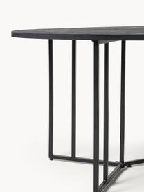 Table ovale en bois de manguier Luca, tailles variées, Manguier laqué, cadre noir, larg. 240 x prof. 100 cm