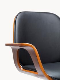 Chaise de bureau en cuir synthétique Patron, hauteur ajustable, Cuir synthétique noir, larg. 67 x prof. 56 cm