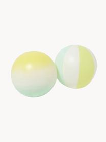 Ballons de plage gonflables Salty the Shark, 2 élém., Plastique, Vert menthe, jaune citron, Ø 35 cm